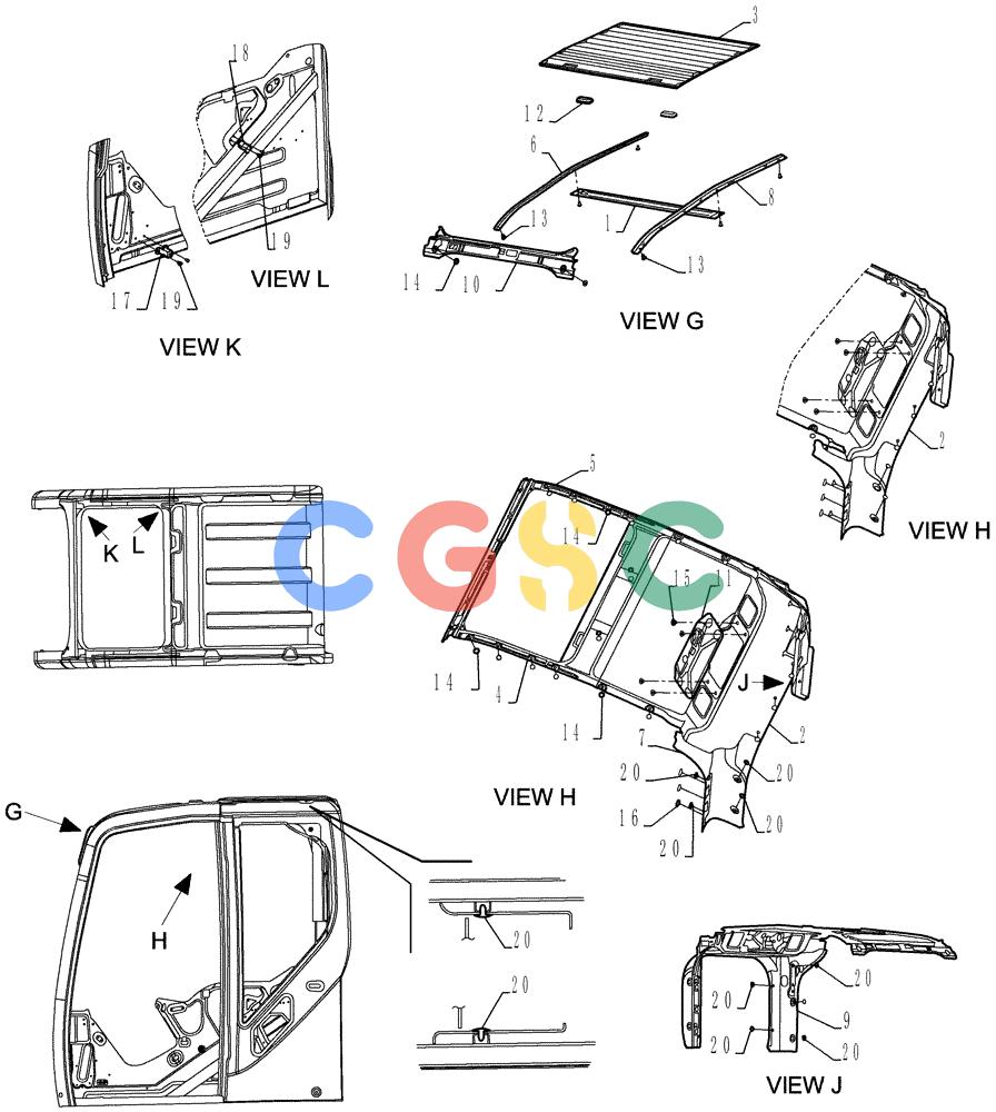 纽荷兰零件查询(E215B) - CRAWLER EXCAVATOR - TIER 3 (ROPS CAB) ASN NBDA21800 (6/13-) (01-064[03]) - CAB ASSY New Holland Constructuion
