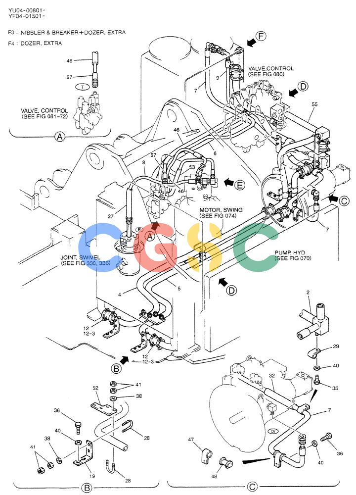 神钢零件查询(DOZER) - ATTACHMENT - SK235SR-1E, SK235SRNLC-1E, & SK235SRNLC-1ES (1/03-12/03) (01-006[01]) - HYD LINES, RETURN Kobelco