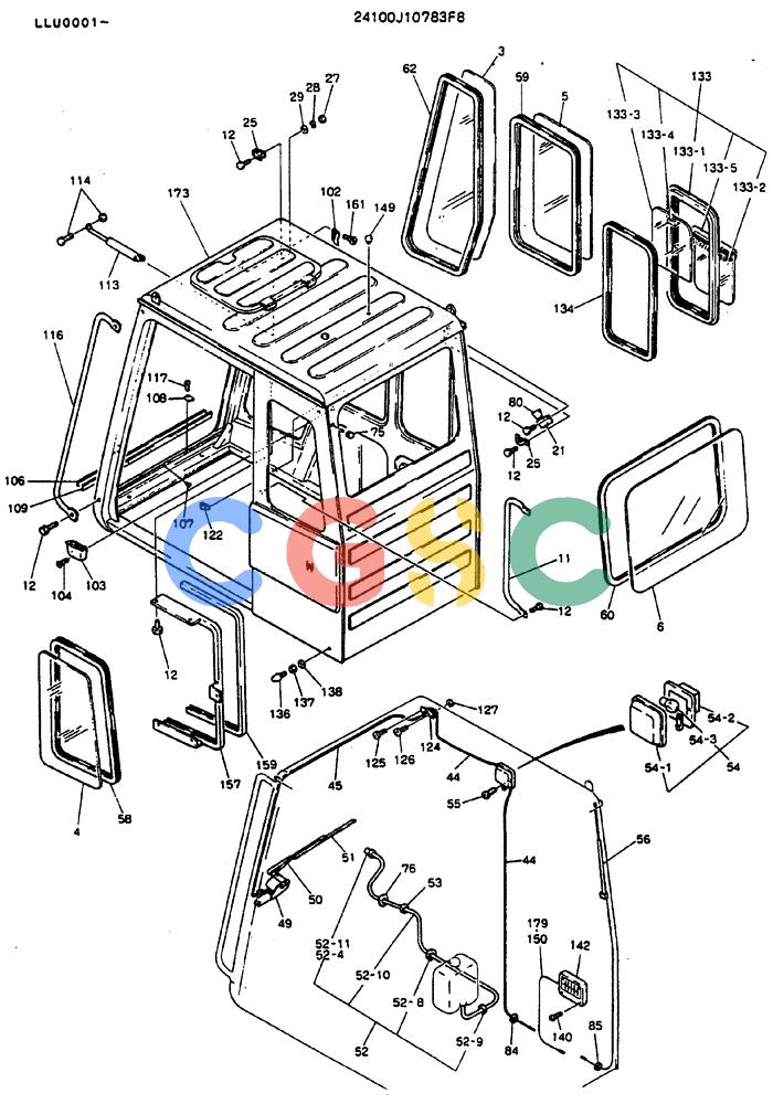 神钢零件查询(MD240BLC) - EXCAVATOR BTW LLU0001 - LLU0300 (1/80-12/06) (02-002[01]) - CAB ASSY Kobelco