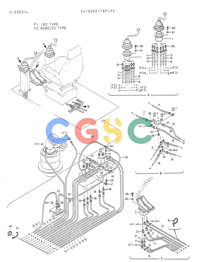 神钢零件查询(K912A) - EXCAVATOR BTW LC-2003 - LC-2016 (1/85-12/03) (03-002[01]) - REMOTE CONTROL ASSY Kobelco