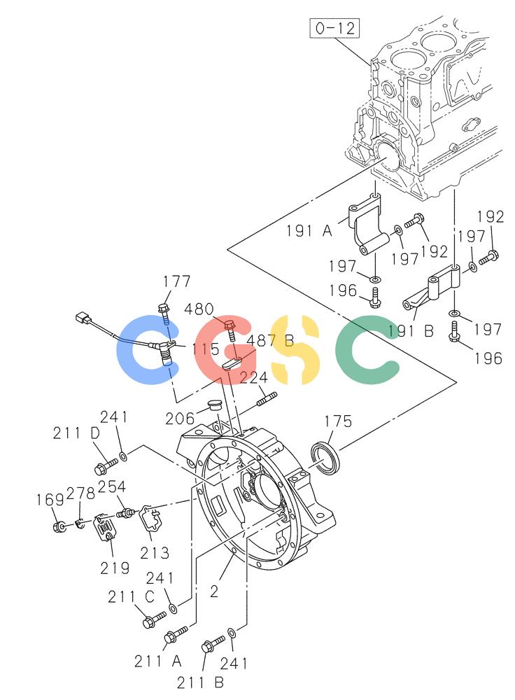 纽荷兰零件查询(E805) - CRAWLER EXCAVATOR TIER 3 (7/06-) (02-020-02[01]) - ENGINE FLYWHEEL HOUSING New Holland Constructuion