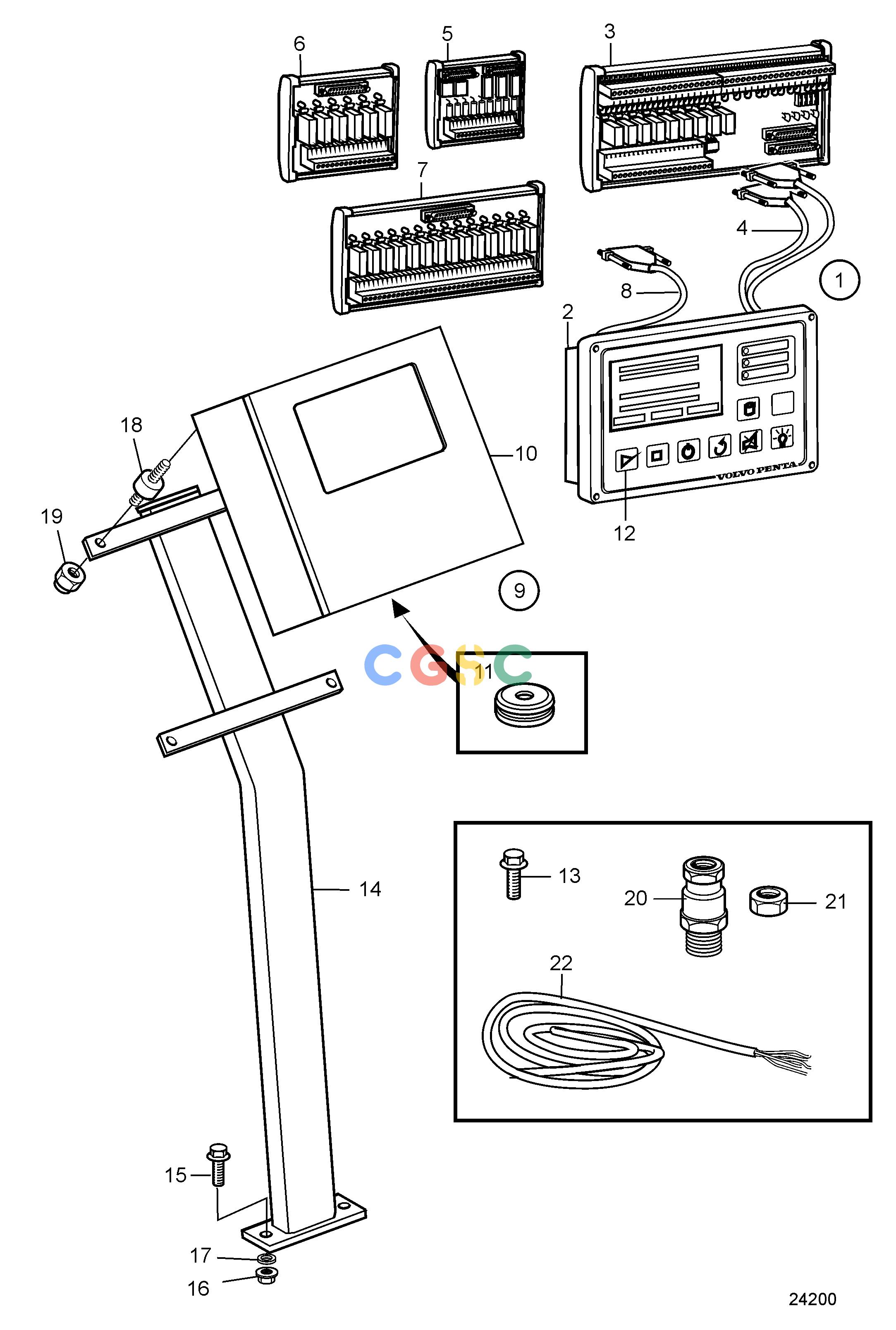 沃尔沃零件查询D5A-T; D5A-TA; D5A-B TA; D7A-T; D7A-TA; D7A-B TAElectrical SystemElectronic Unit CU2500 and DCU305 R2EPC Volvo Penta Parts catalog