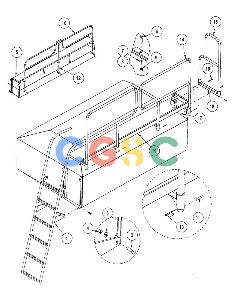 凯斯零件查询(1100) - CONCORD AIR SYSTEM (10/97-12/00) (E28) - LADDER, HANDRAILS & CATWALK Case Agriculture