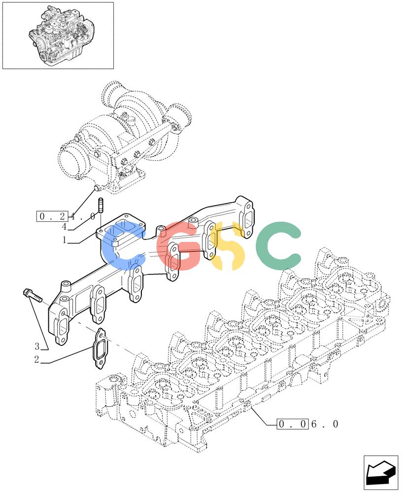 神钢零件查询(F4GE9684C J600) - ENGINE 504124795 - 920019900 (1/13-) (0.07.7[01]) - EXHAUST MANIFOLD (5040086426) Kobelco