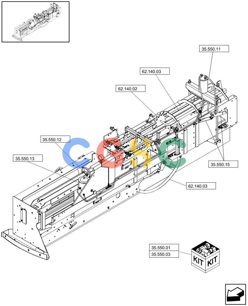 凯斯零件查询(SB551) - SMALL SQUARE BALER (9/08-12/15) (00.000.35) - PICTORIAL INDEX, HYDRAULICS Case Agriculture