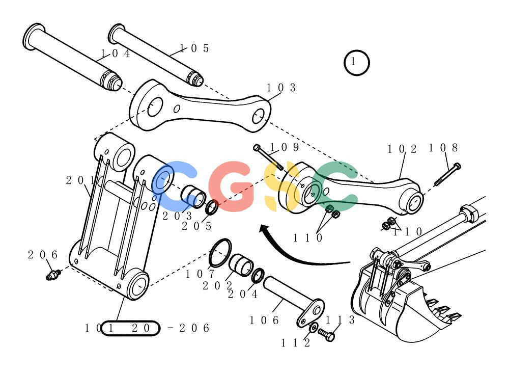 纽荷兰零件查询(EC215) - CRAWLER EXCAVATOR (11/99-) (62.010[002]) - TOGGLE/LINKAGE INSTALL.MATERIAL (S/N 721634-UP) New Holland Constructuion