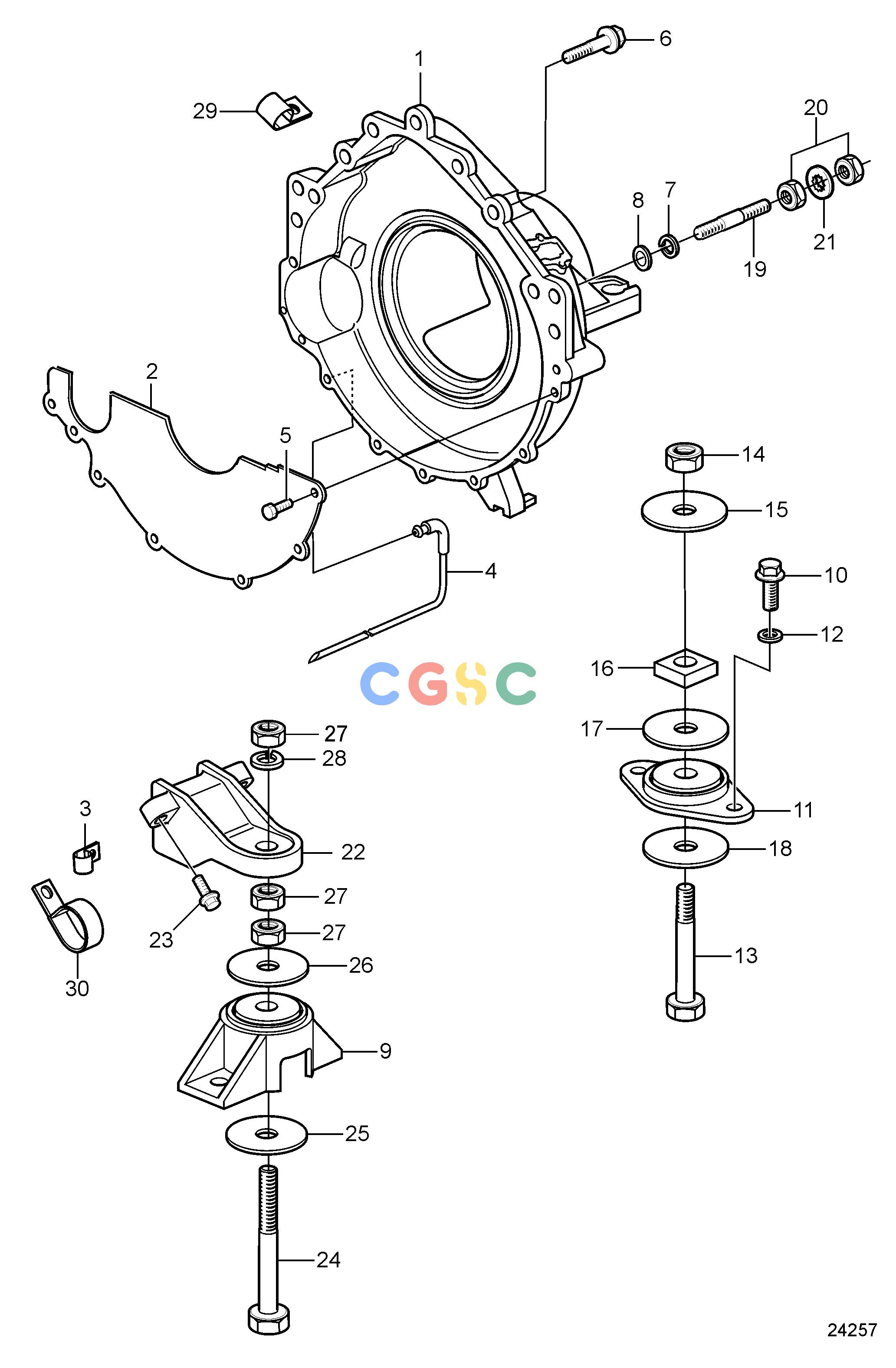 沃尔沃零件查询5.0GLPWTR; 5.0GiPWTR; 5.7GSIPWTR; 5.7GSPWTR; 5.7GSiPWTRCEEngineFlywheel Housing and MountsEPC Volvo Penta Parts catalog