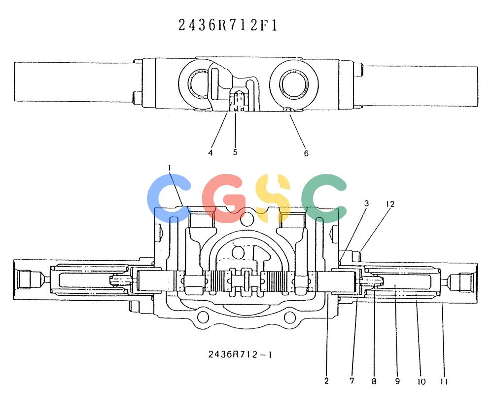 神钢零件查询(K903) - MARK II EXCAVATOR BTW LE6601 - LE7871 (1/88-12/03) (11-029) - SPOOL ASSY, P/N 2436R712F1 Kobelco