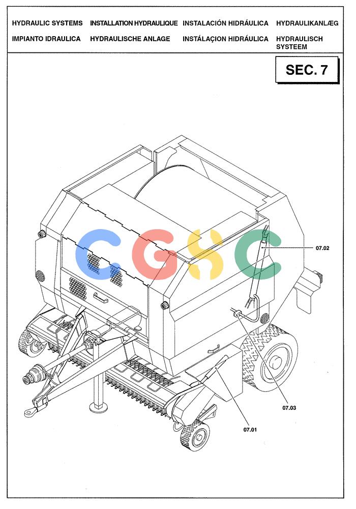 凯斯零件查询(RBX341) - SILAGE PACK ROUND BALER (3/03-12/05) (07.00[01]) - SECTION LIST 7 - HYDRAULIC SYSTEMS Case Agriculture