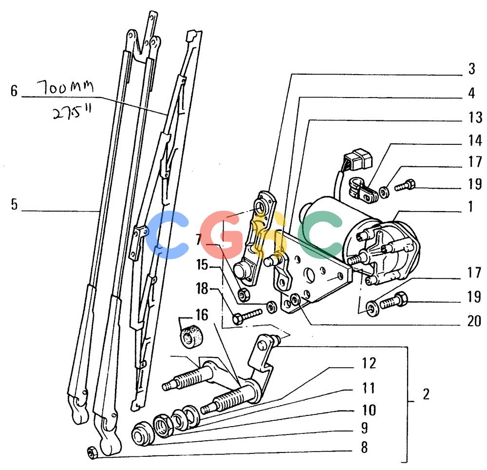 纽荷兰零件查询(FD14E) - CRAWLER DOZER (95.6520[013]) - ROPS CAB-WINDSHIELD WIPER New Holland Constructuion