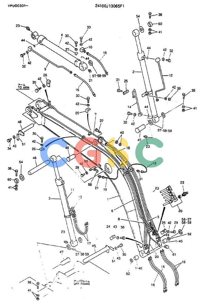 神钢零件查询(MD140C) - EXCAVATOR BTW YPU0301 - YPU0500 (1/80-12/06) (08-001) - BOOM ASSY, 4.6M (15FT-1IN) Kobelco