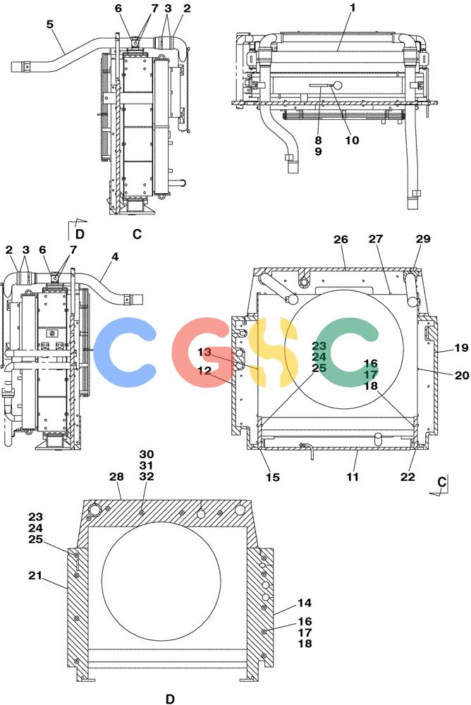 纽荷兰零件查询(E805) - CRAWLER EXCAVATOR (1/05-) (02-011-00[01]) - WATER CIRCUIT - RADIATOR New Holland Constructuion