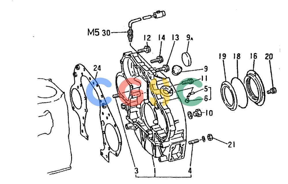 神钢零件查询(6D16-T) - MITSUBISHI DIESEL ENGINE - K909LC & MD240BLC (1/87-12/06) (01-007) - FLYWHEEL HOUSING Kobelco