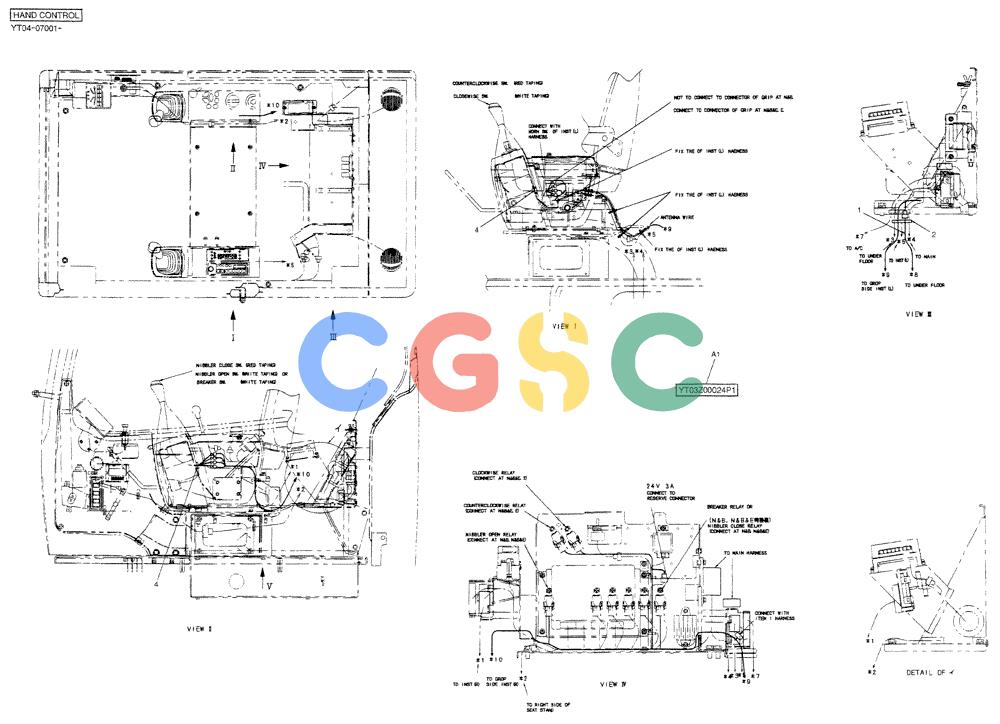 神钢零件查询(BREAKER) - NIBBLER/BREAKER ATTACHMENT - SK70SR-1E/SK70SR-1ES ASN YT04-07001 (9/04-) (01-046[01]) - HARNESS ASSY, UPP (HAND CONTROL) Kobelco
