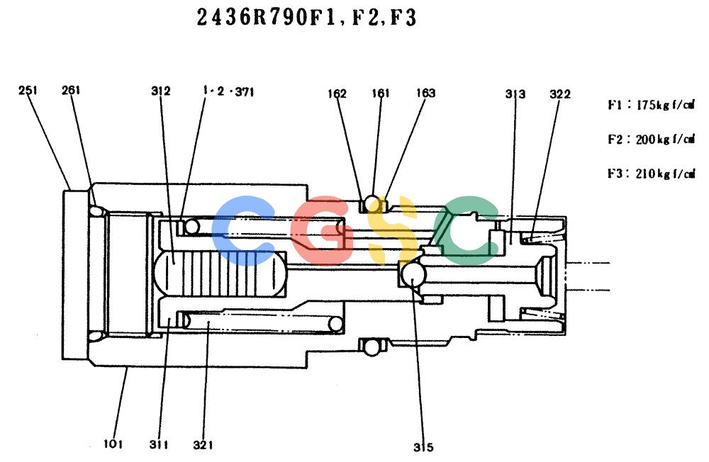 神钢零件查询(K904) - MARK II EXCAVATOR ASN YW1119 (1/88-12/03) (11-012) - VALVE ASSY, P/N 2436R790F1 Kobelco