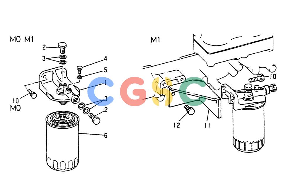 神钢零件查询(6D22-TC) - MITSUBISHI DIESEL ENGINE - K909A, K912A, K916, & K935 (1/76-12/06) (03-013) - FUEL FILTER Kobelco