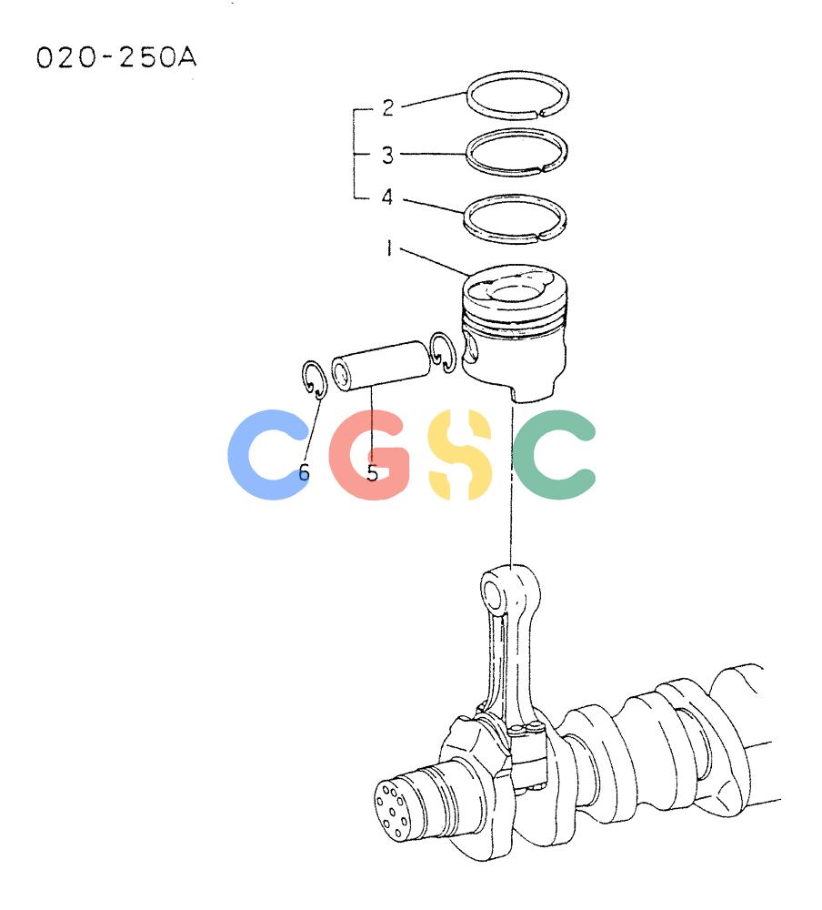 神钢零件查询(6D22CT) - MITSUBISHI DIESEL ENGINE - K909A, K910, K912 & K935 (1/76-12/06) (01-007) - PISTON Kobelco