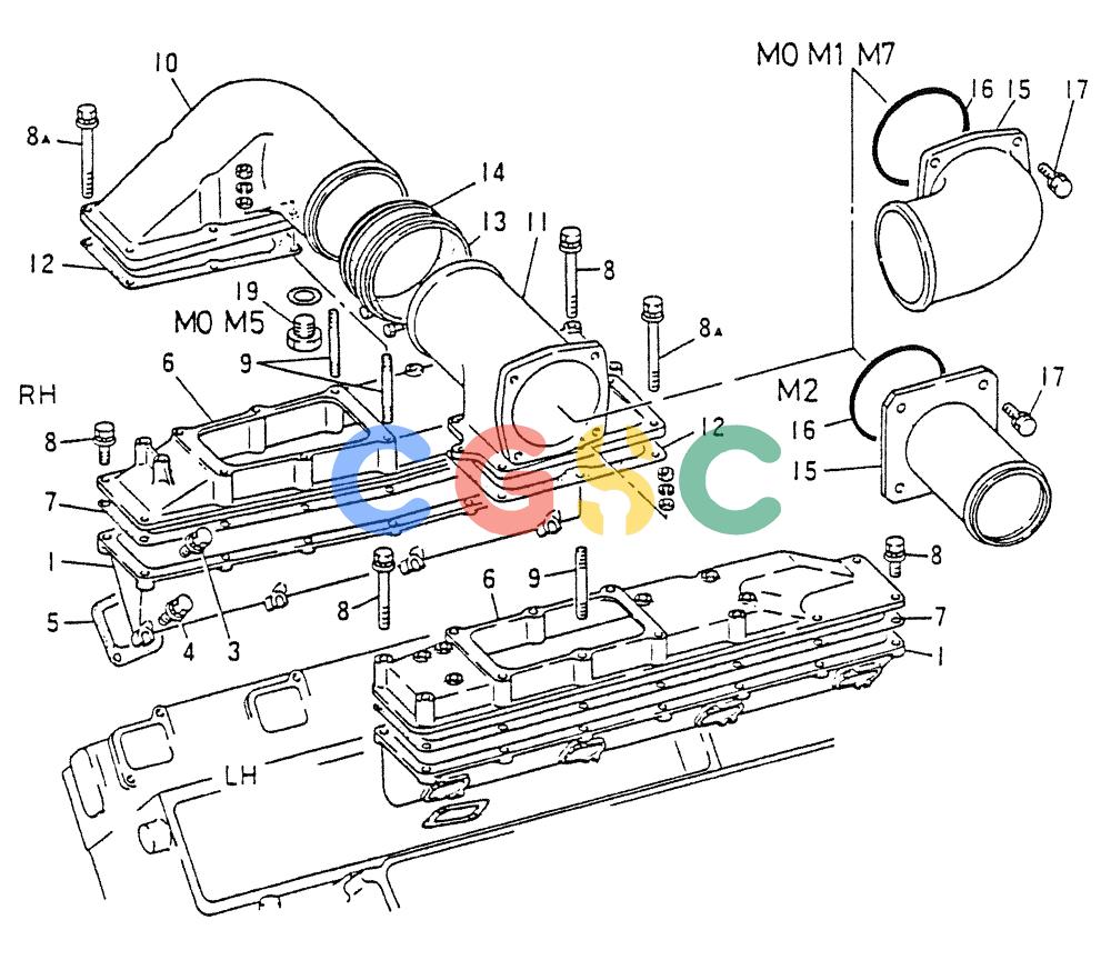 神钢零件查询(8DC9-T) - MITSUBISHI DIESEL ENGINE - K914 & K975 (1/79-12/06) (01-017) - INLET MANIFOLD Kobelco