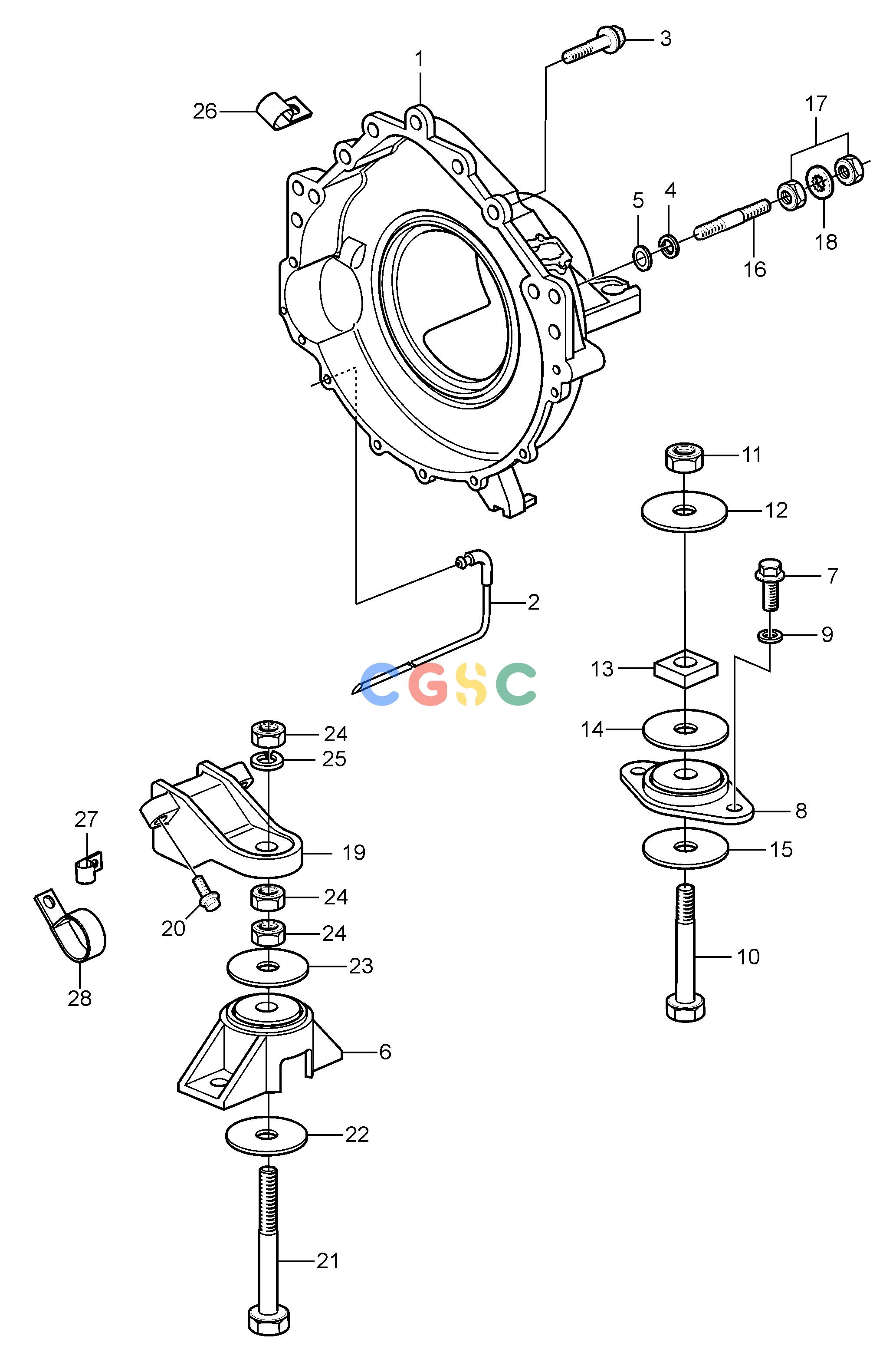 沃尔沃零件查询4.3GLPLKD; 4.3GLPLKE; 4.3GSPLKD; 4.3GSPLKE; 4.3GIPLKDCE; 4.3GIPLKECE; 4.3GSJLKDEngineFlywheel Housing and MountsEPC Volvo Penta Parts catalog