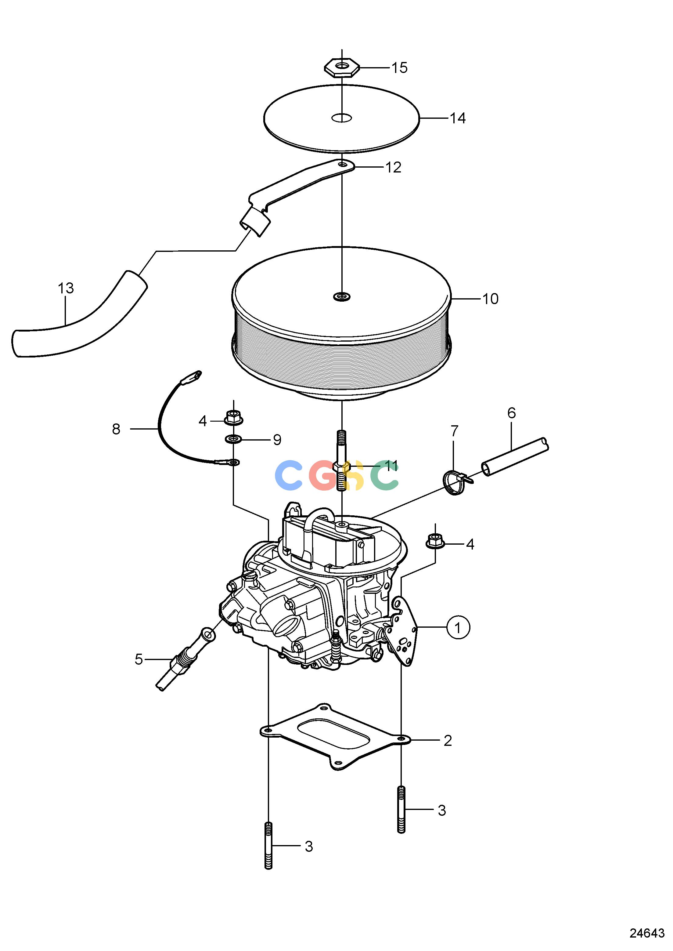 沃尔沃零件查询3.0GSMLKD; 3.0GSPLKDFuel SystemCarburettor MountingEPC Volvo Penta Parts catalog
