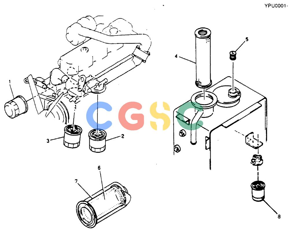 神钢零件查询(MD140BLC) - EXCAVATOR BTW YPU0001 - YPU0300 (1/80-12/06) (00-001) - FILTER LIST Kobelco