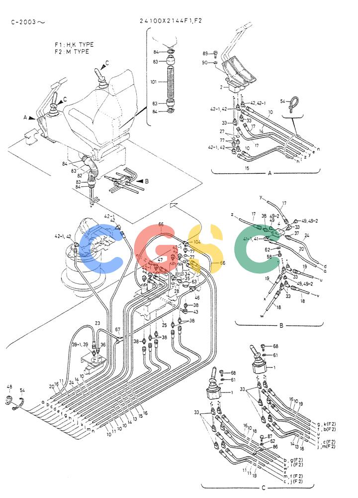 神钢零件查询(K912A) - EXCAVATOR BTW LC-2003 - LC-2016 (1/85-12/03) (03-006[01]) - REMOTE CONTROL ASSY Kobelco