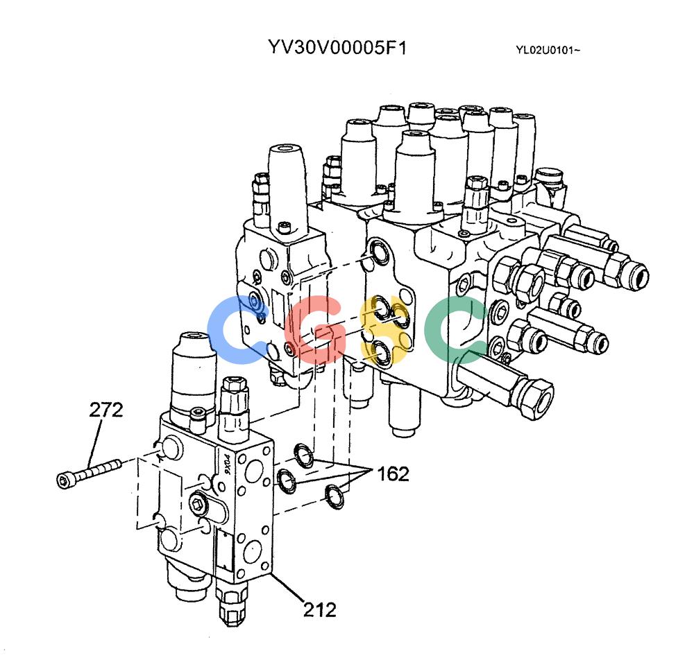 神钢零件查询(ED190LC) - BLADE RUNNER EXCAVATOR/DOZER BTW YL02U0101 - YL03U0135 (1/02-12/06) (06-035) - VALVE ASSY, CONTROL (NIBBLER & BREAKER) Kobelco