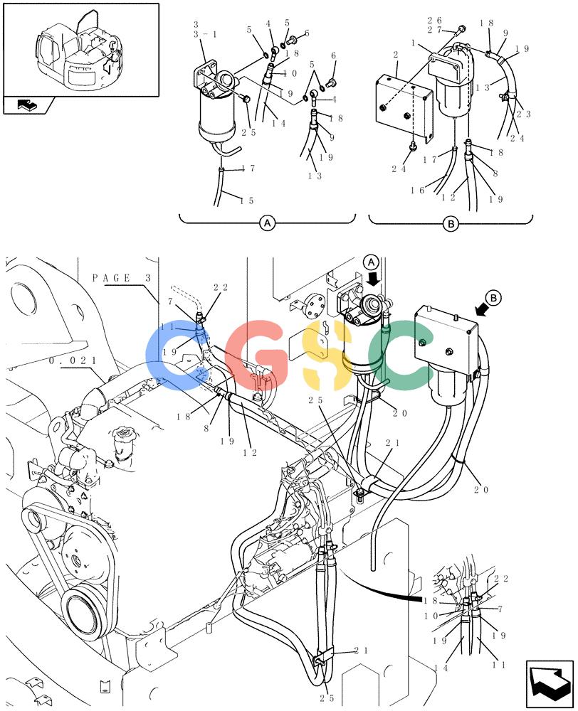 纽荷兰零件查询(E235BSR) - CRAWLER EXCAVATOR (5/07-) (1.010[01]) - FUEL LINES New Holland Constructuion
