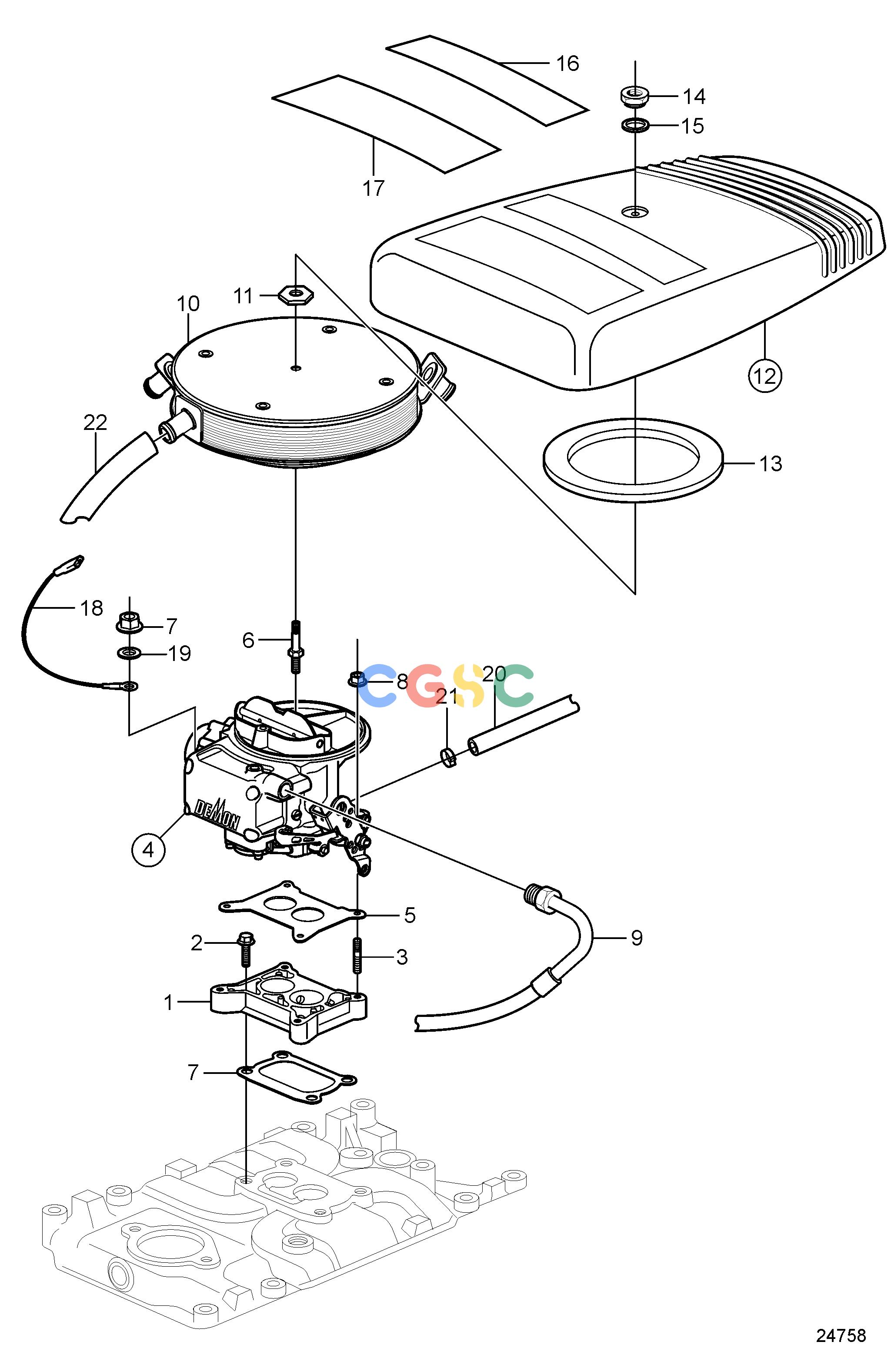 沃尔沃零件查询4.3GL-PFuel SystemCarburetor Mounting, Demon ™EPC Volvo Penta Parts catalog