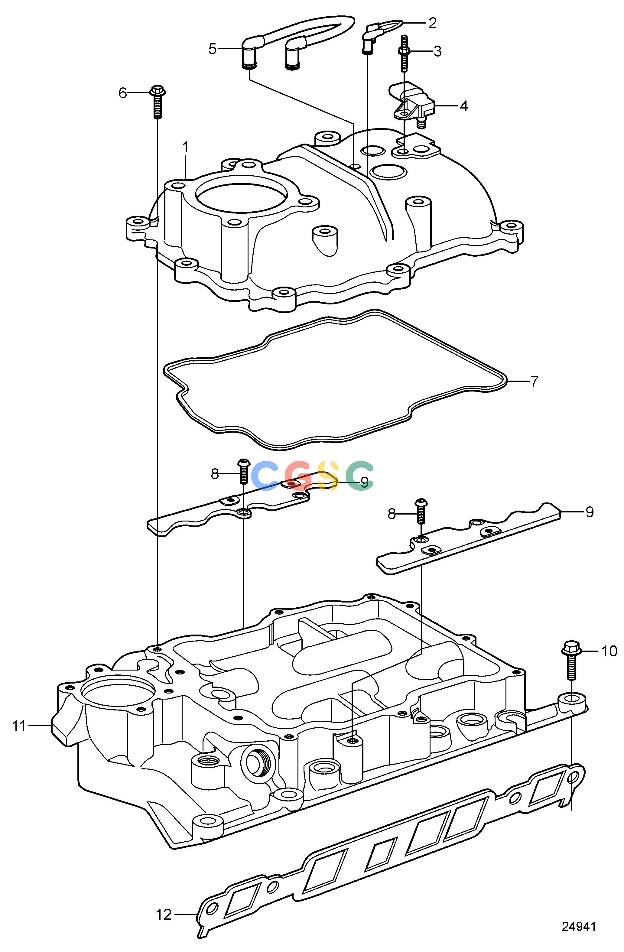 沃尔沃零件查询4.3GXiE-P; 4.3GXiE-QIntake and Exhaust SystemIntake ManifoldEPC Volvo Penta Parts catalog