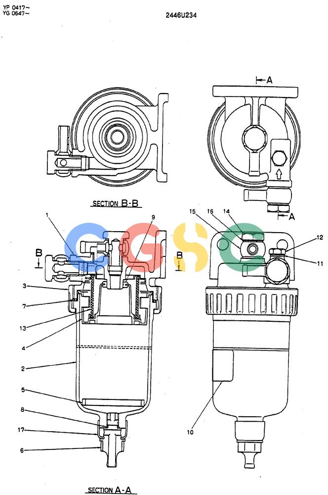神钢零件查询(MD180LC) - EXCAVATOR ASN YG0647 (1/80-12/06) (05-007) - FILTER ASSY Kobelco