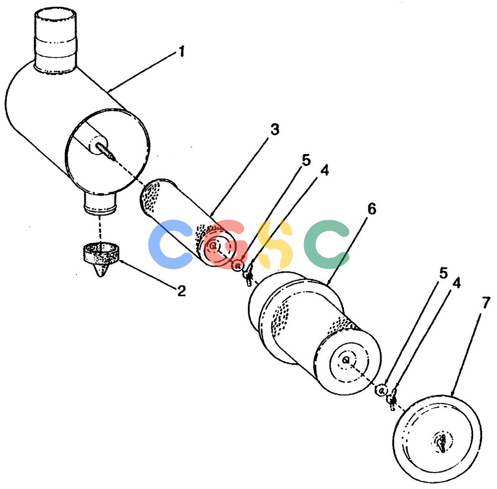 纽荷兰零件查询(65B) - MOTORGRADERS (A2.23[001]) - AIR CLEANER ASSEMBLY (DRY-TYPE) New Holland Constructuion