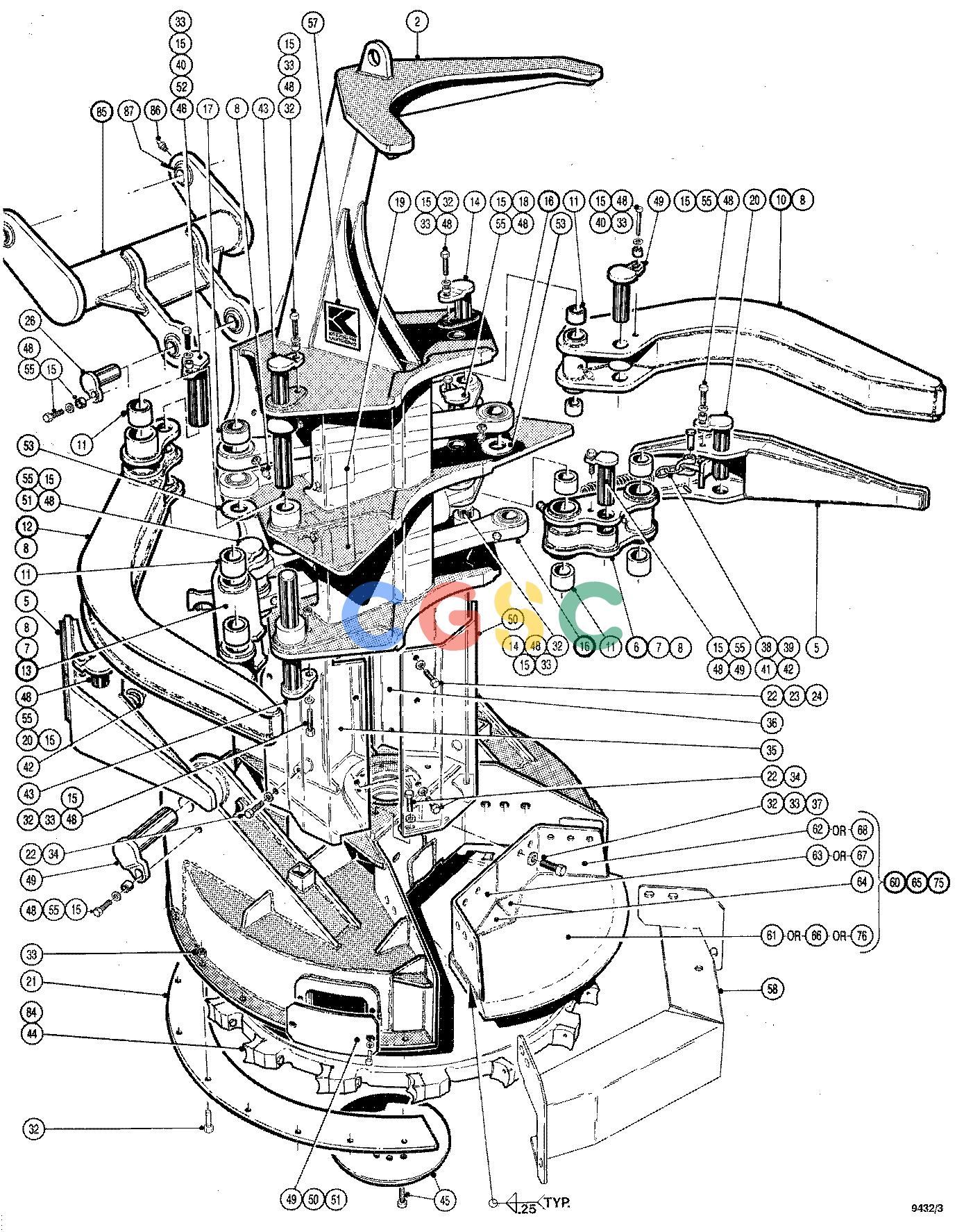 约翰迪尔零件查询FR5000 - ATTACHMENTS FELLING HEAD 20`` ( 62001 - 63585) 4534-029/10 [4534-029/10]EPC John Deere online