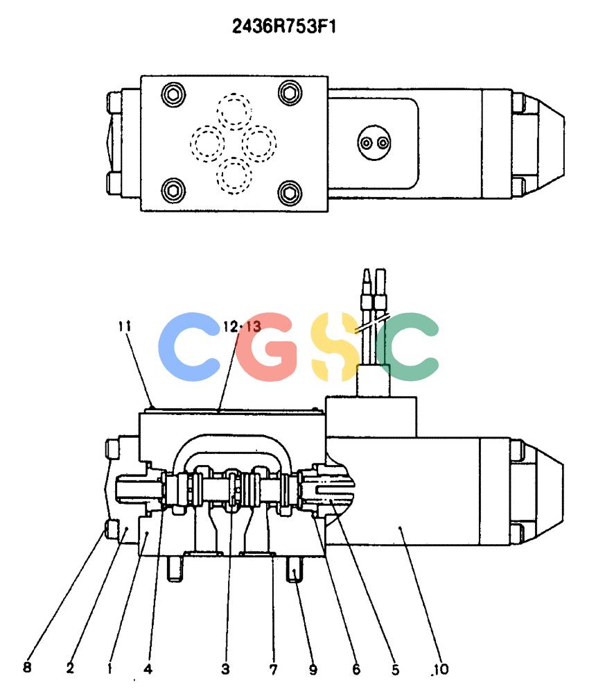 神钢零件查询(MD240C) - EXCAVATOR BTW LLU0301 - LLU0600 (1/80-12/06) (16-003) - VALVE ASSY, SOLENOID - 2436R753F1 Kobelco