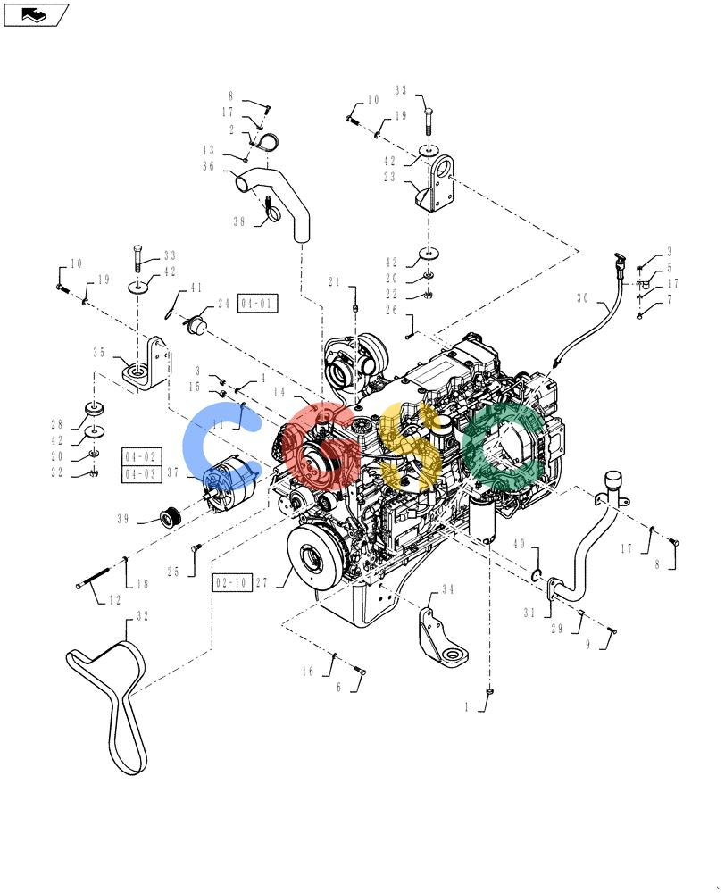 纽荷兰零件查询(D150B) - CRAWLER DOZER TIER 3 (HYDRO) (10/07-) (02-43) - NEF ENGINE INSTALLATION New Holland Constructuion