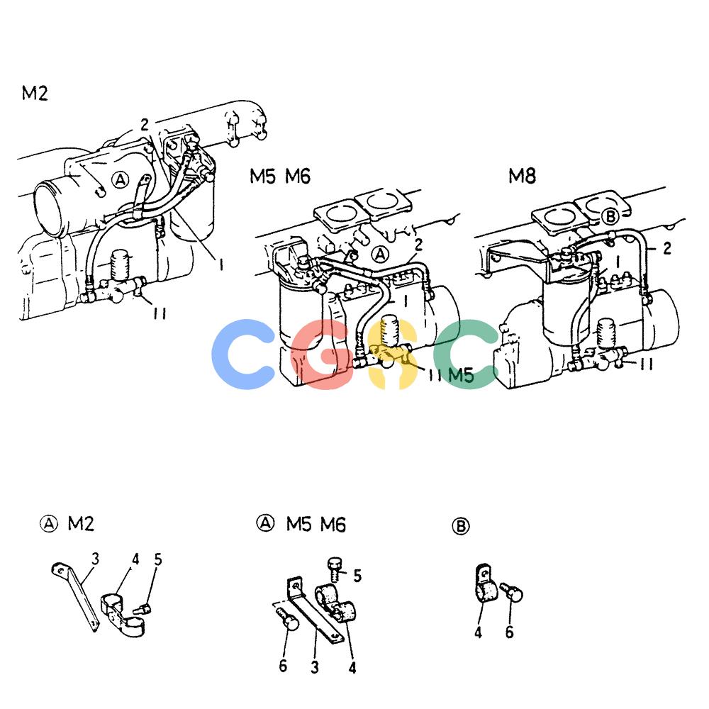 神钢零件查询(6D22-TC) - MITSUBISHI DIESEL ENGINE - K909A, K912A, K916, & K935 (1/76-12/06) (03-014) - FUEL HOSE Kobelco
