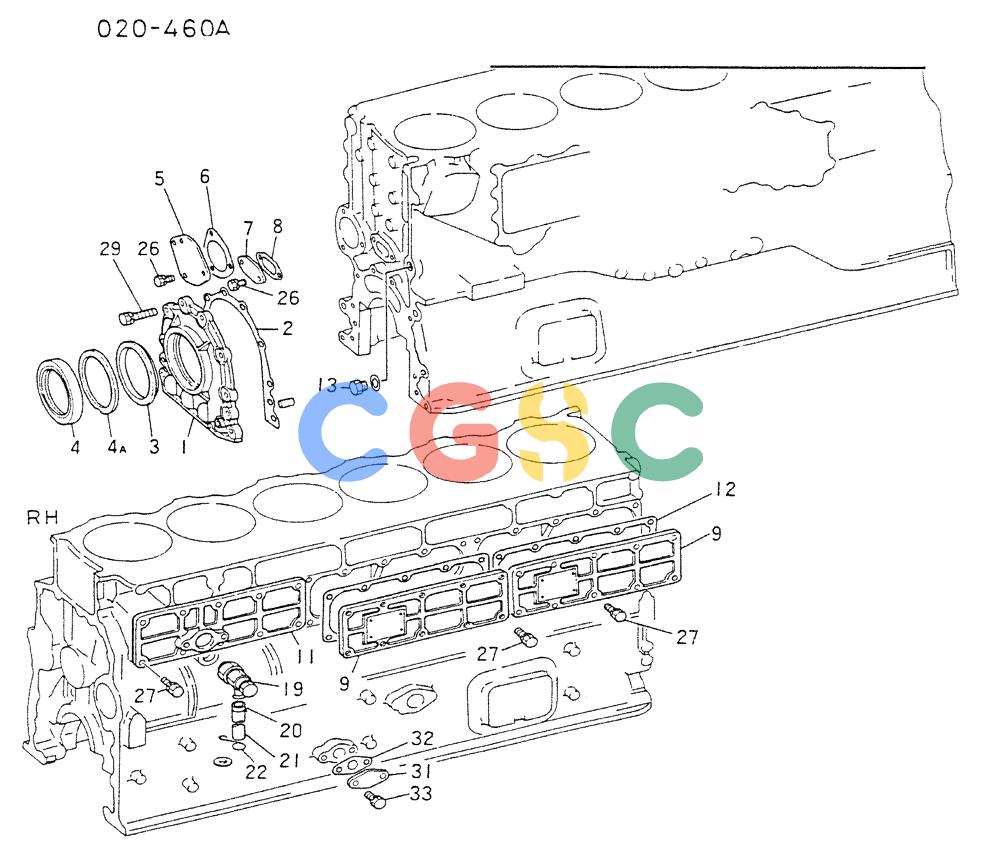 神钢零件查询(6D22CT) - MITSUBISHI DIESEL ENGINE - K909A, K910, K912 & K935 (1/76-12/06) (01-020) - ENGINE ATTACHING PARTS Kobelco