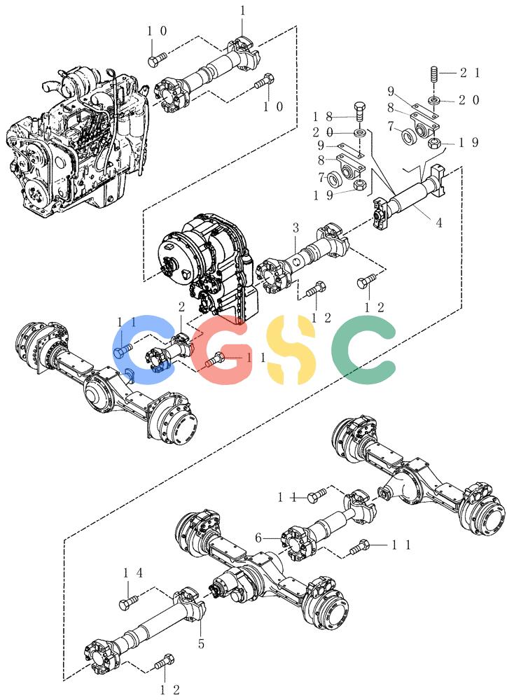 纽荷兰零件查询(AD250) - ARTICULATED DUMP TRUCK (7/01-) (1.255/1[01A]) - DRIVE SHAFTS New Holland Constructuion