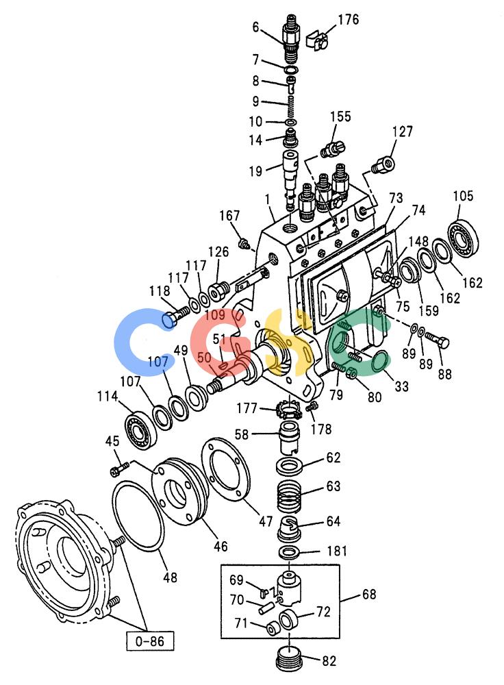 纽荷兰零件查询(E70SR) - MIDI CRAWLER EXCAVATOR ASN YT04-07175 (08-026) - INJECTION PUMP New Holland Constructuion