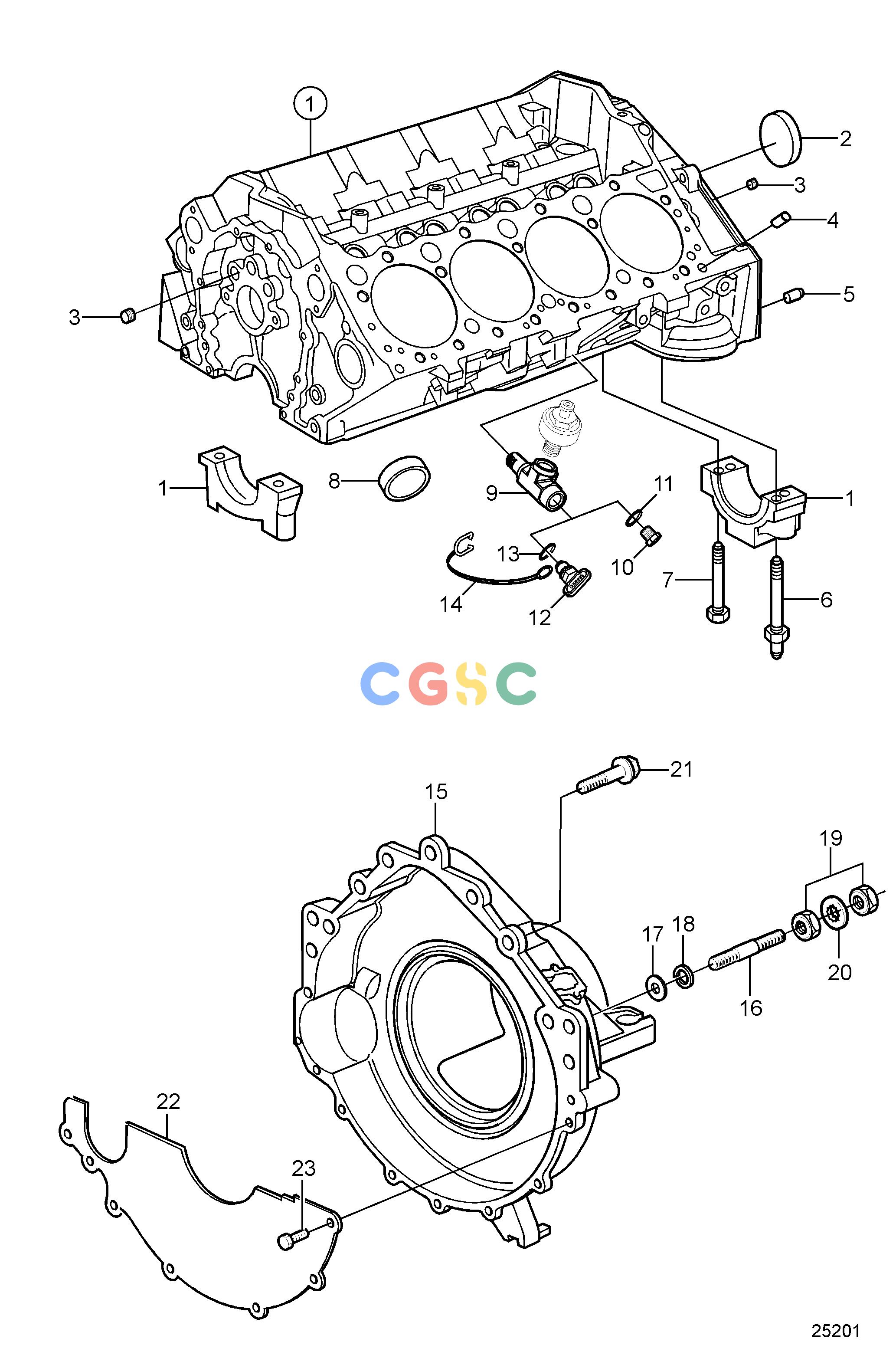 沃尔沃零件查询5.0GXi-270-REngineCylinder Block and Flywheel HousingEPC Volvo Penta Parts catalog
