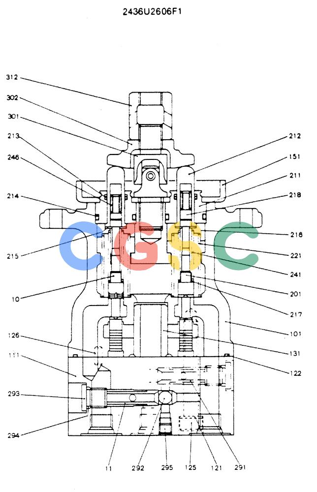 神钢零件查询(MD200C) - EXCAVATOR BTW YQU0701 - YQU2000 (1/80-12/06) (16-007) - VALVE ASSY. PILOT 2436U2606F1 Kobelco