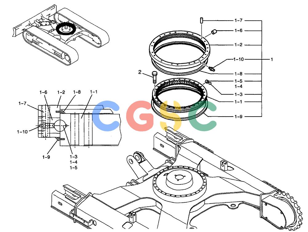 纽荷兰零件查询(EH80) - MIDI CRAWLER EXCAVATOR ASN LF04-02000 (N4TA18001 thru N4TA18010, ASN N5TA18011 -) (NA) (1/ (116) - RING ASSEMBLY, SLEWING New Holland Constructuion