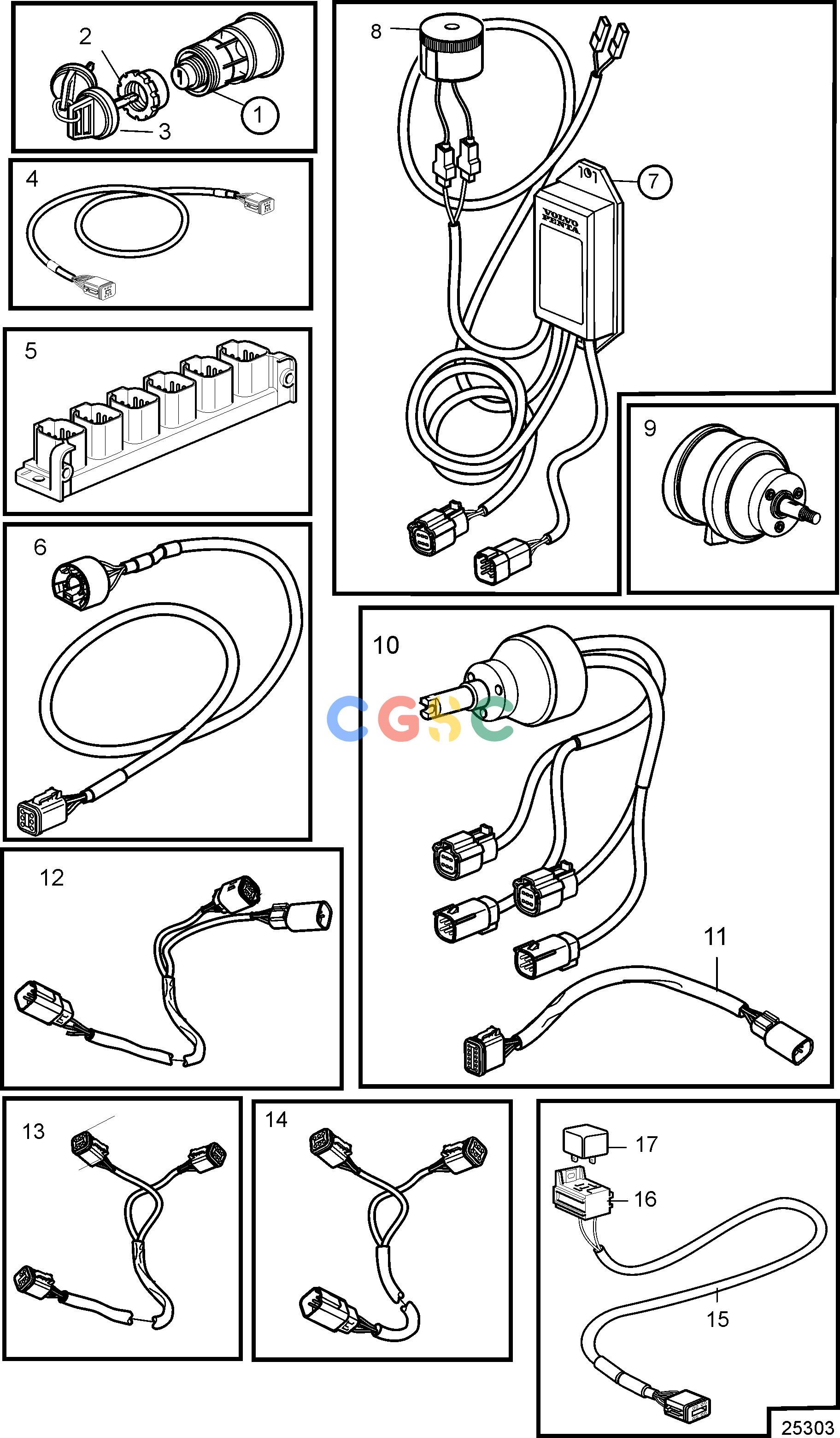 沃尔沃零件查询D6-280A-A; D6-280A-B; D6-280A-C; D6-280A-D; D6-280A-E; D6-280I-A; D6-280I-B; D6-280I-C; D6-280I-D; D6-280I-E; D6-310I-A; D6-310A-A; D6-310A-Steering SystemMain Station IPS, Triple Installation, EVC-DEPC Volvo Penta Parts catalog