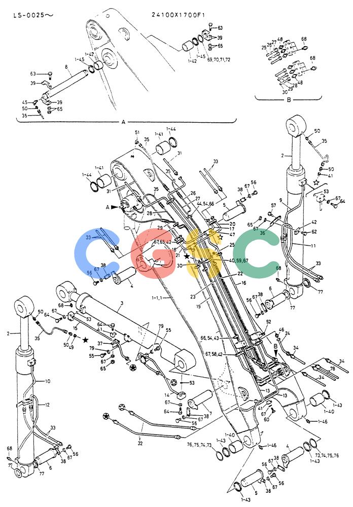 神钢零件查询(K916LC) - EXCAVATOR ASN YS0119 (1/87-12/03) (07-022) - BOOM ASSY Kobelco