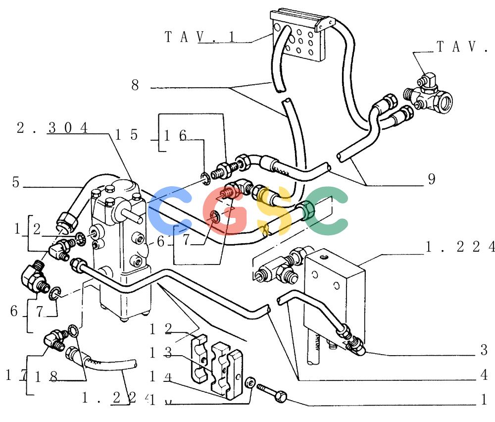 纽荷兰零件查询(FD145) - CRAWLER DOZER (N.A. VERSION) (10/98-) (2.319[03]) - STEERING CONNECTING PIPING New Holland Constructuion