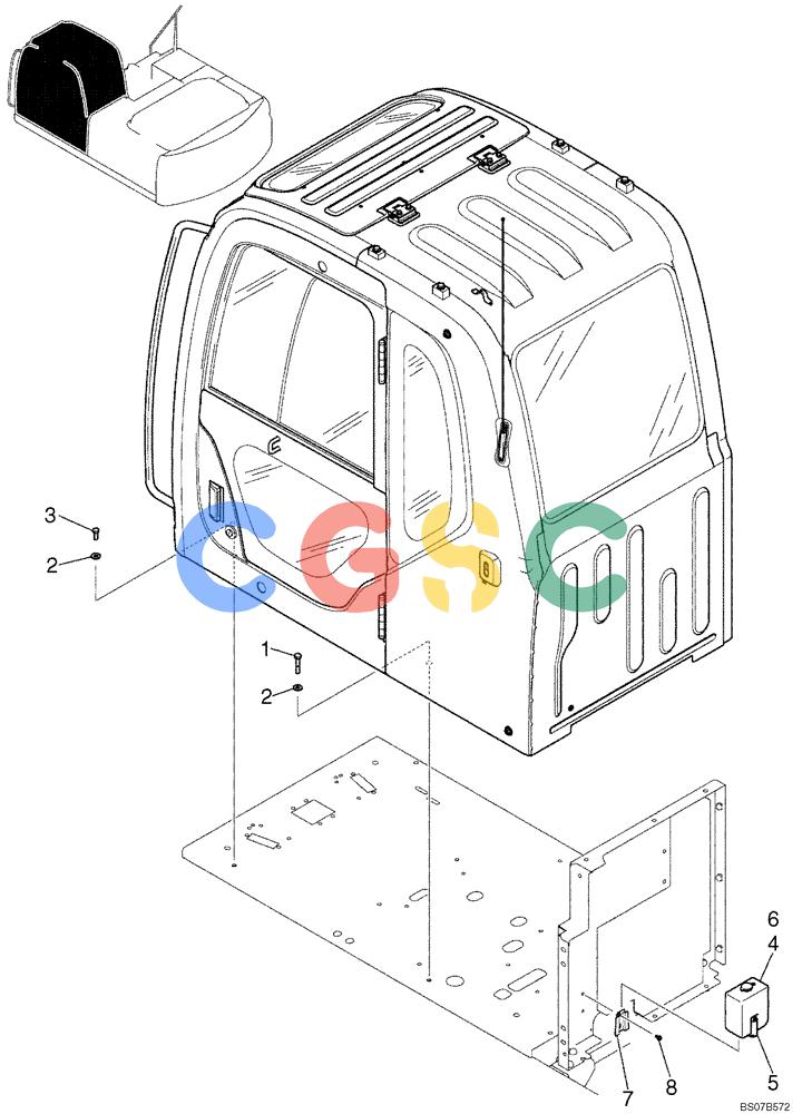 神钢零件查询(SK170-8) - ACERA MARK III EXCAVATOR - TIER 3 (NA) ASN YM04-U1601 - (5/07-12/12) (02-44[00]) - CAB INSTALLATION (YN02C00151F1) Kobelco