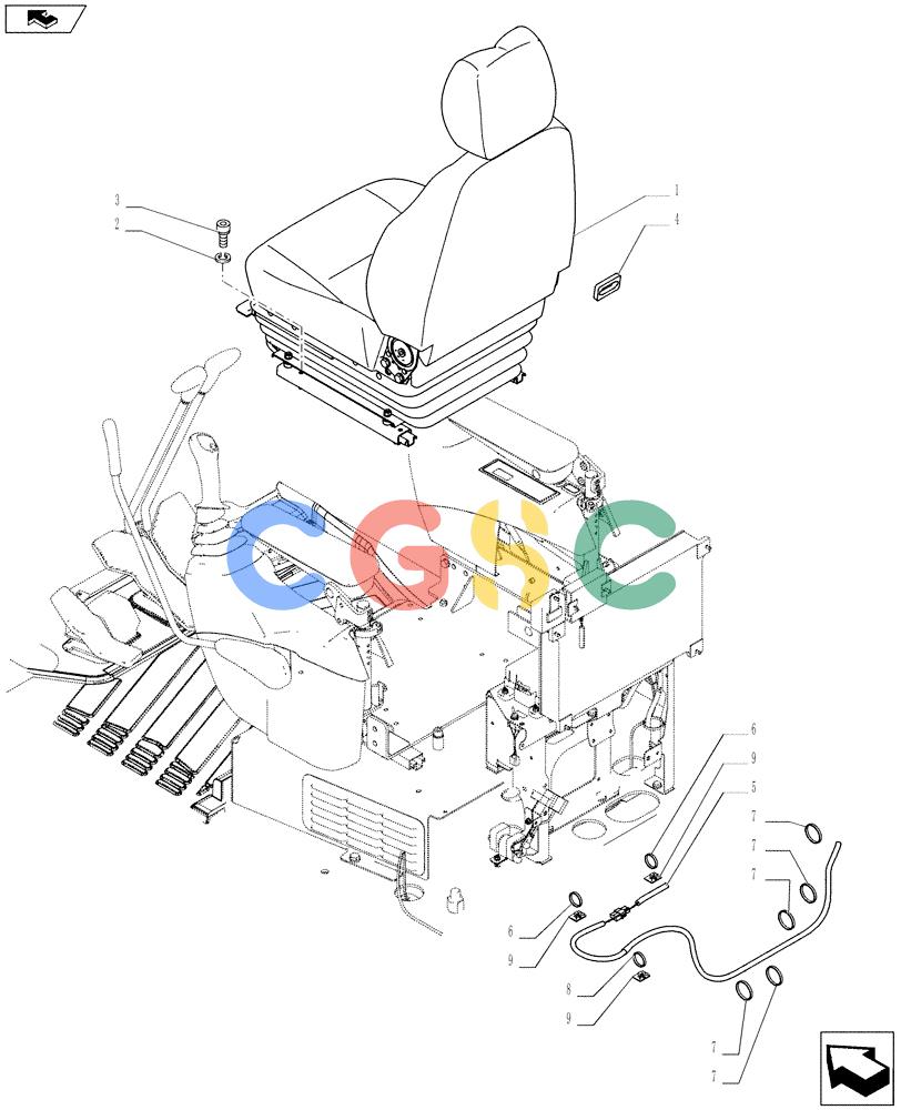 神钢零件查询(ED160 BLADE) - HYDRAULIC EXCAVATOR - ASN LH02-01501 (9/12-12/13) (90.124.AC) - SEAT, AIR SUSPENSION, HARNESS Kobelco