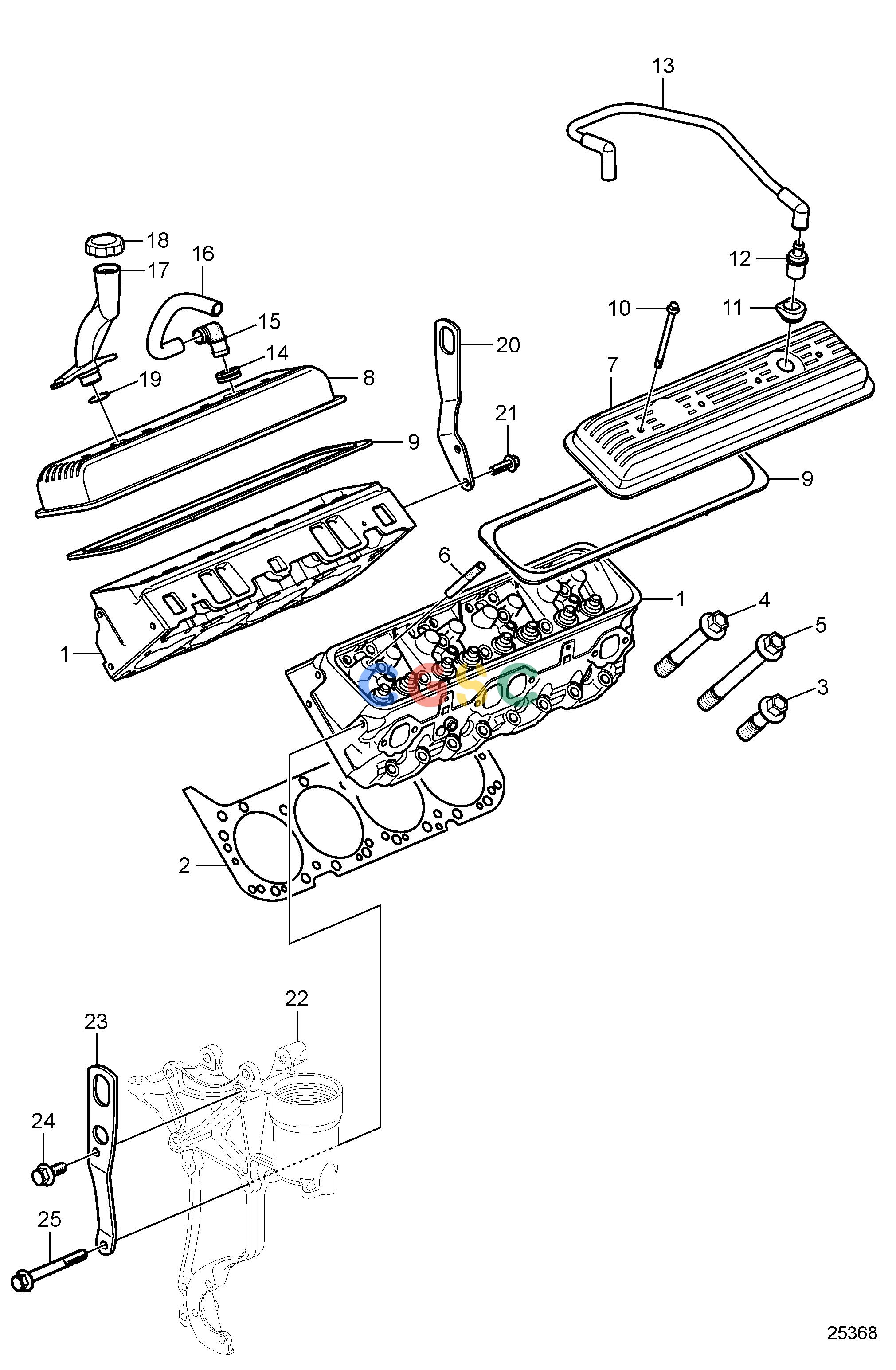 沃尔沃零件查询5.0GXi-270-REngineCylinder HeadEPC Volvo Penta Parts catalog