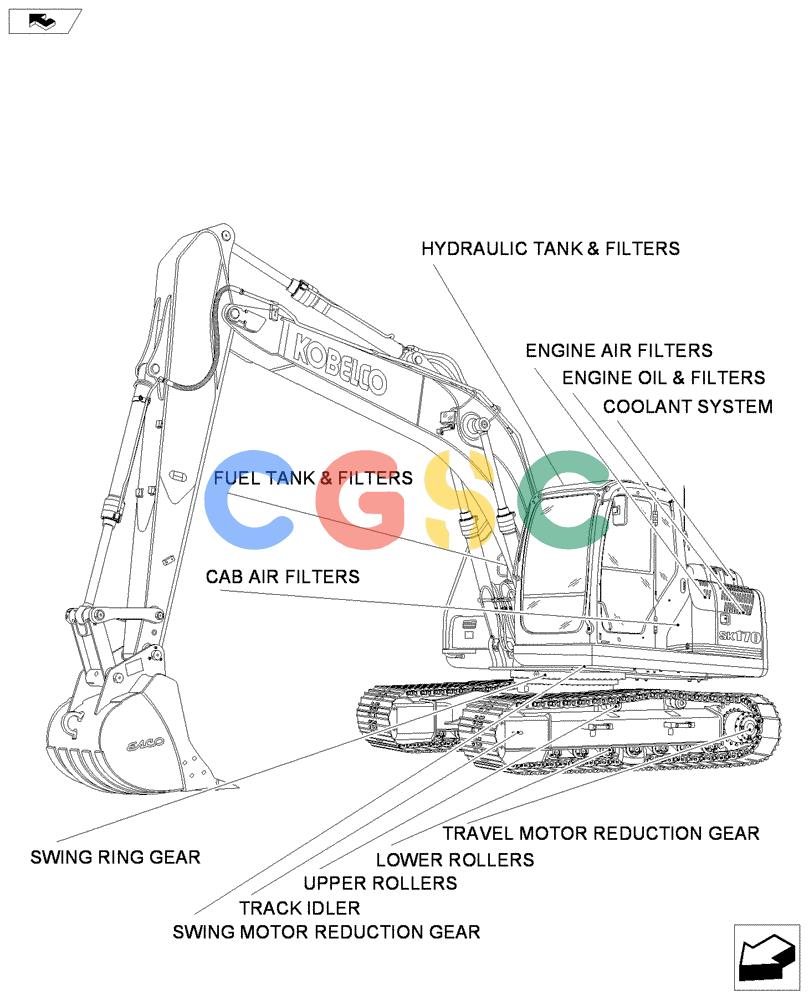 神钢零件查询(SK170-8) - ACERA MARK III EXCAVATOR - TIER 3 (NA) ASN YM04-U1601 - (5/07-12/12) (00-01[00]) - FILTERS AND CAPACITIES Kobelco