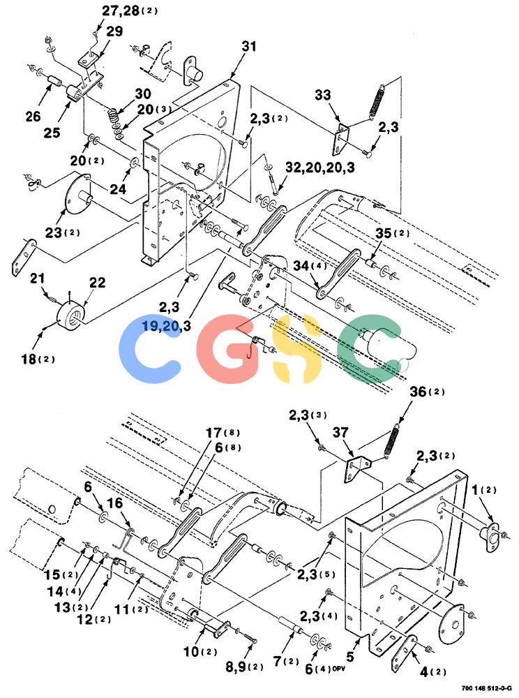 凯斯零件查询(RS561A) - CASE IH ROUND BALER (1/99-12/00) (7-028) - MESH WRAP FRAME ASSEMBLY, LOWER Case Agriculture